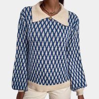 Strickpullover für Damen mit Kragen – Solveig