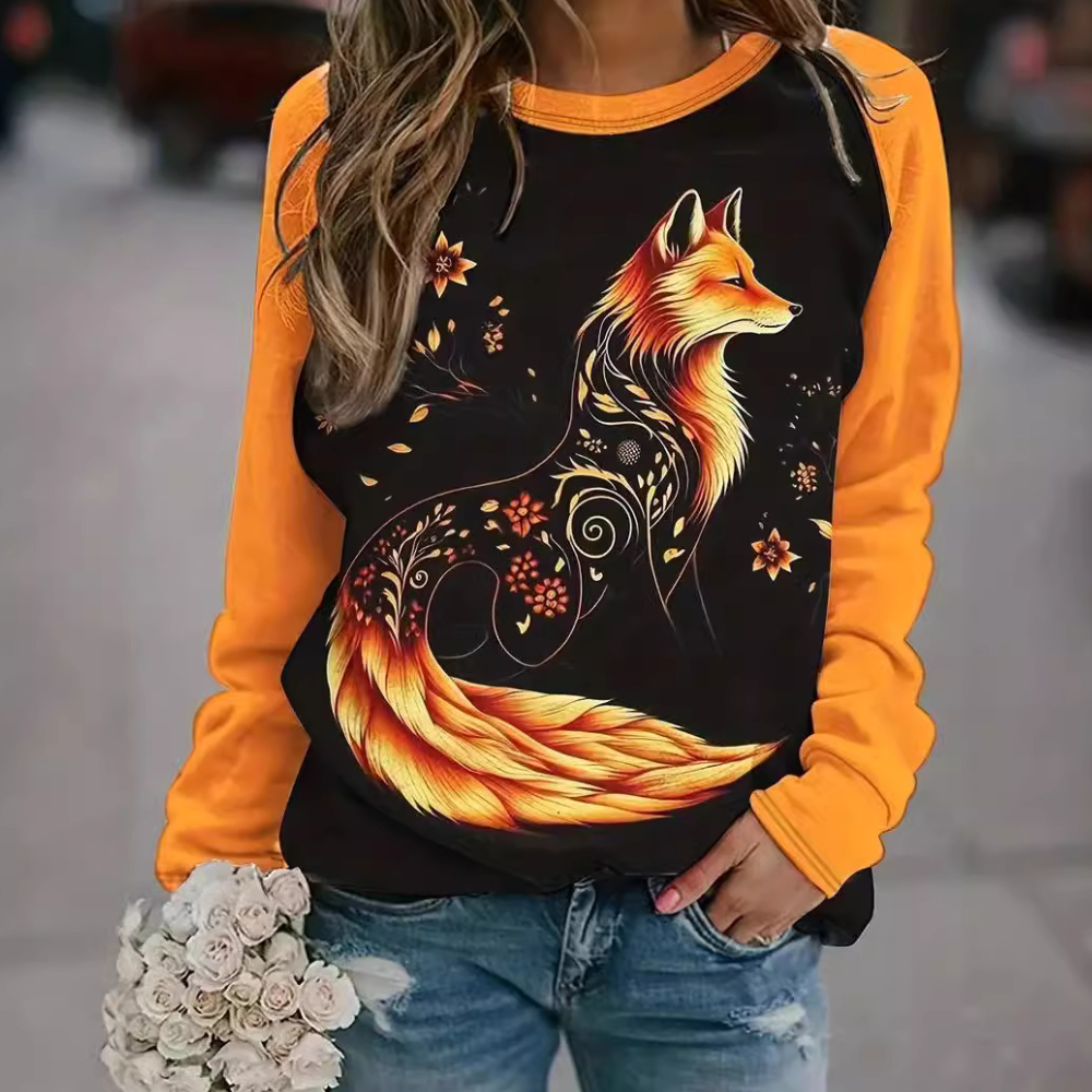 Damen Sweatshirt mit Fuchsprint – Nora