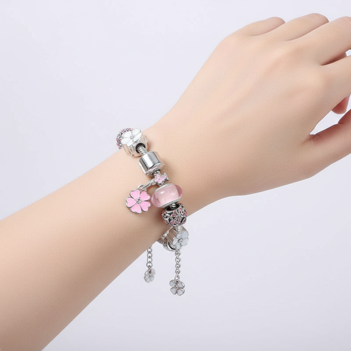 Charme-Armband Aus Sterlingsilber - FlowerBracelet 