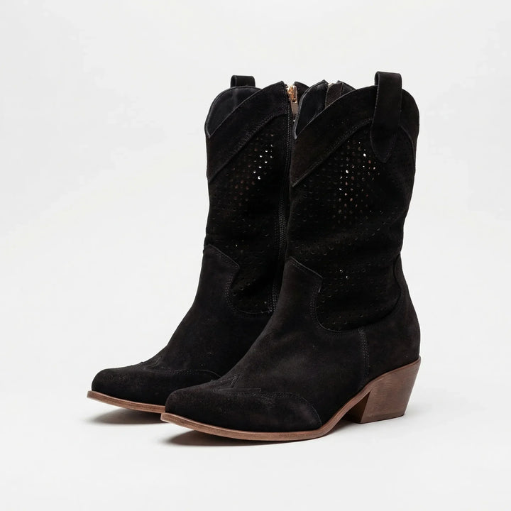 Classic Zip-Up Mid-Calf Fashion Boots - Patricia