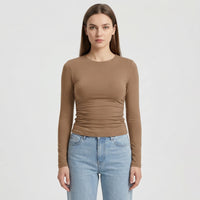 Close-Fitting Crew Neck Top - Patricia