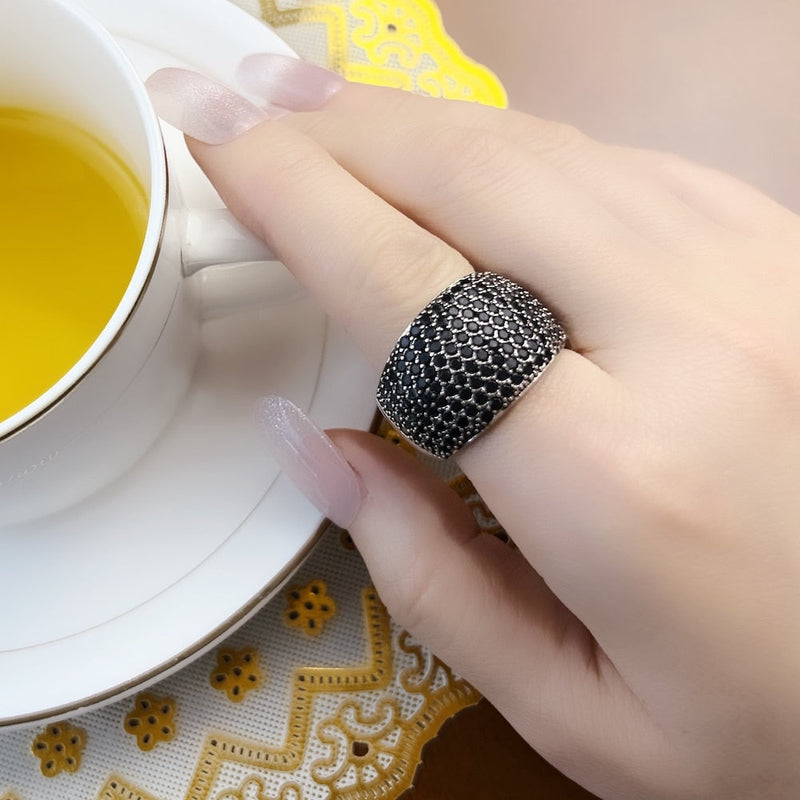 Cocktail-Ring Mit Pavé-Fassung - PaveShine 