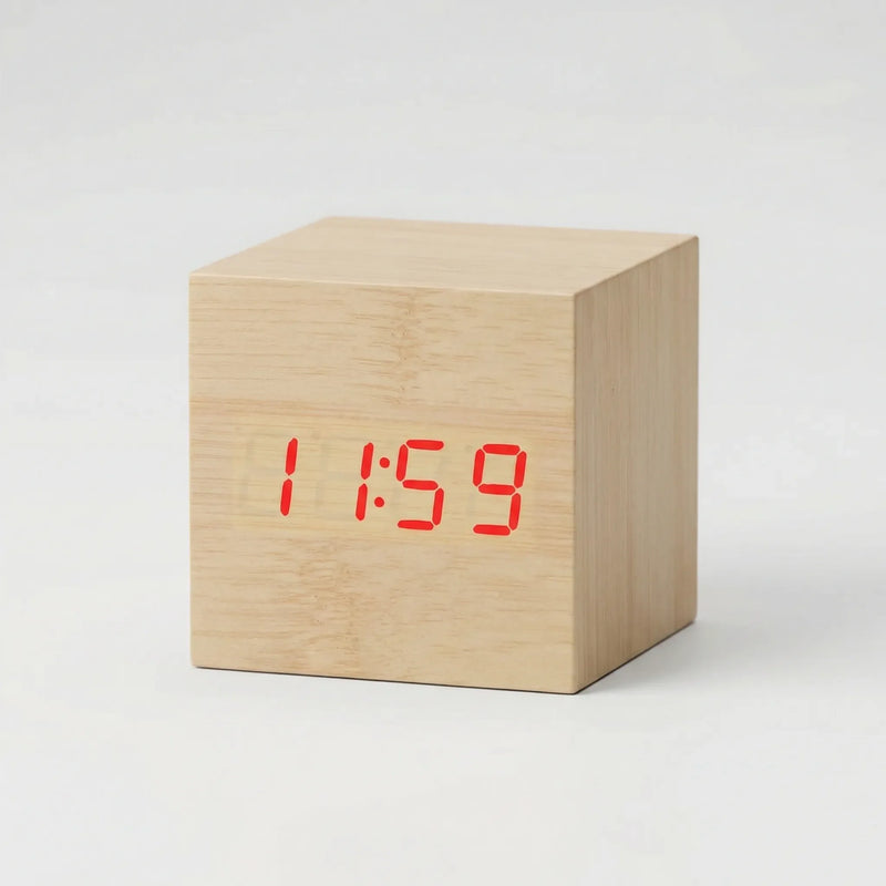 Compacte Digitale Kubusklok Met LED-Display - TimeCube