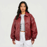 Contrast Stitch Faux-Finish Jacket - Tabitha