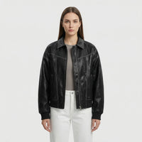 Contrast Stitch Faux-Finish Jacket - Tabitha