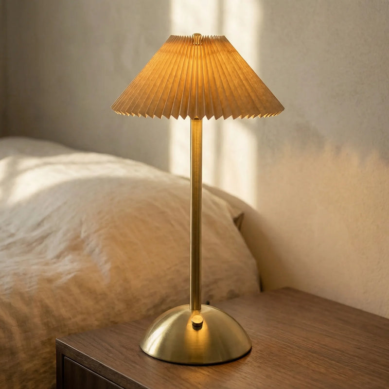 Cordless Pleated Shade Lamp -  Nordhalo