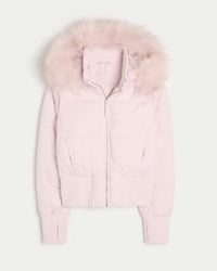 Cropped Quilted Winter Jacket With Hood - Tracy