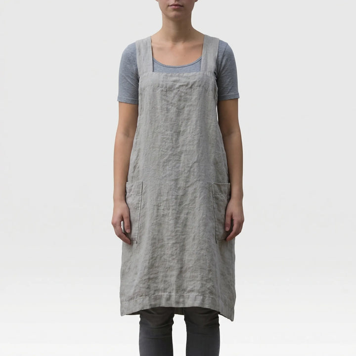 Crossback Pinafore Apron For Women - Heather