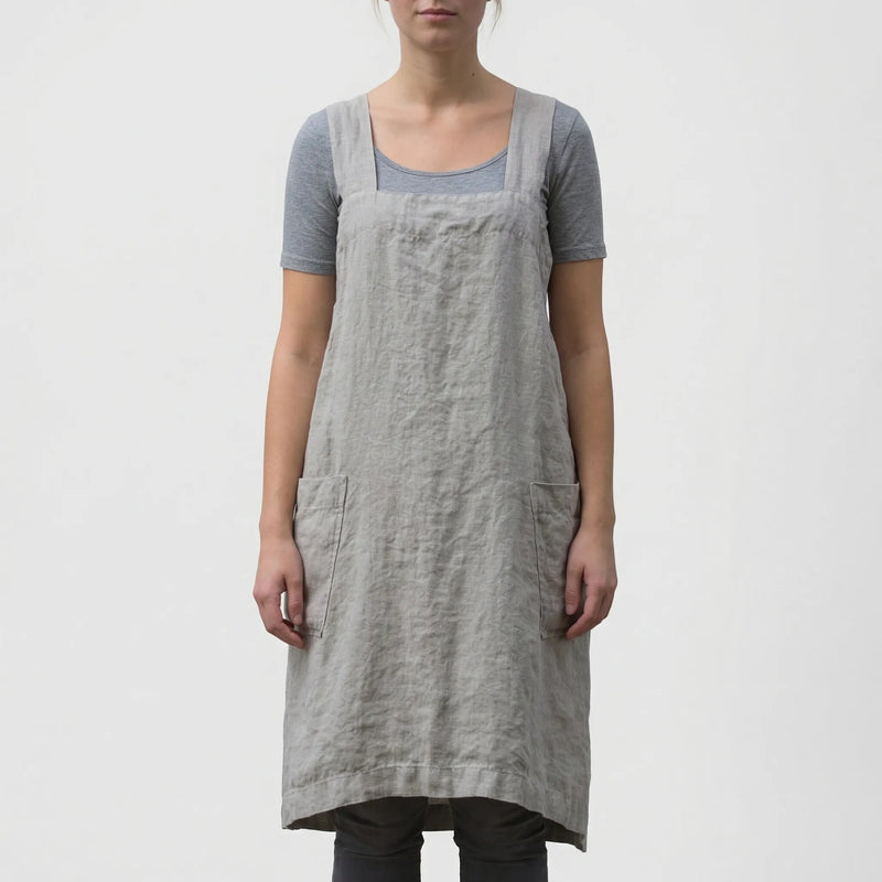 Crossback Pinafore Apron For Women - Heather