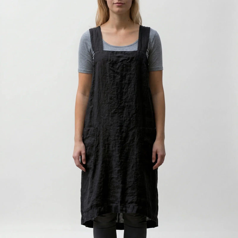 Crossback Pinafore Apron For Women - Heather