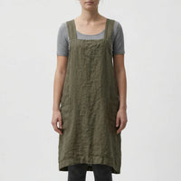 Crossback Pinafore Apron For Women - Heather