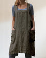 Crossback Pinafore Apron For Women - Heather