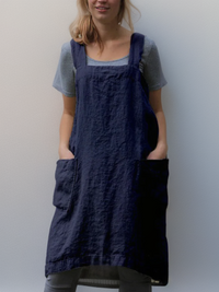 Crossback Pinafore Apron For Women - Heather