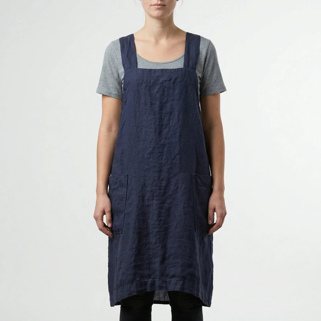 Crossback Pinafore Apron For Women - Heather