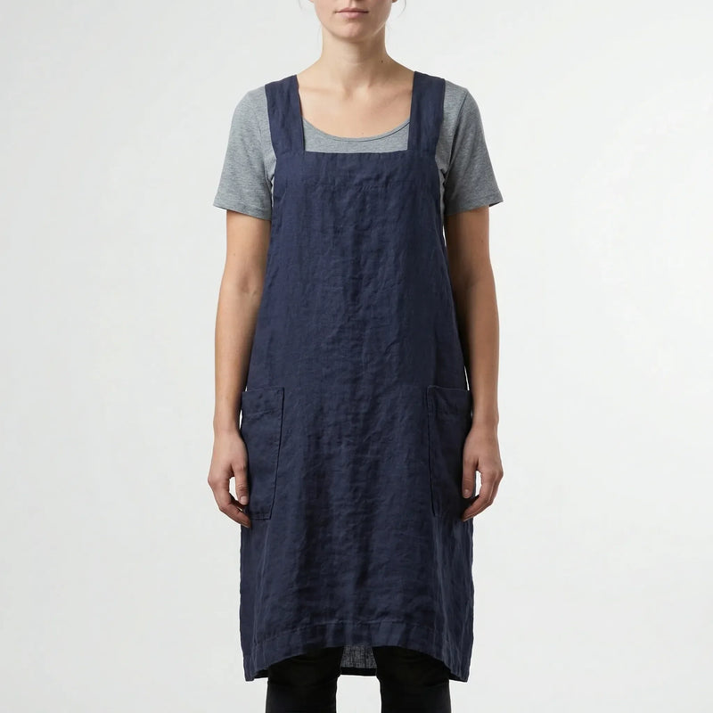 Crossback Pinafore Apron For Women - Heather