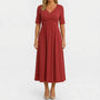 Crossover Wrap Midi Dress - Lucille