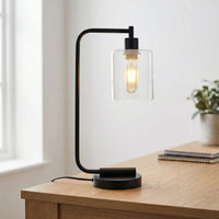 Cylindrical Glass Shade Table Lamp -  Stellox
