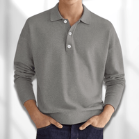Herbstlicher Modern Fit Langarm-Herrenpolo – Lennard