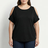 Damen T-Shirt In Großen Größen Mit Cold-Shoulder-Detail - Melissa