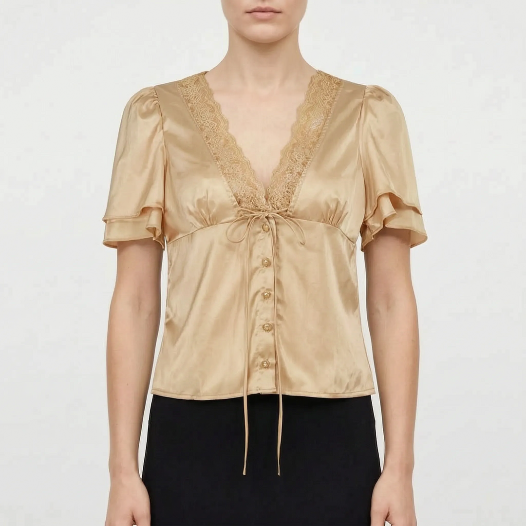 Damenbluse Mit Zierborte -  Beverly