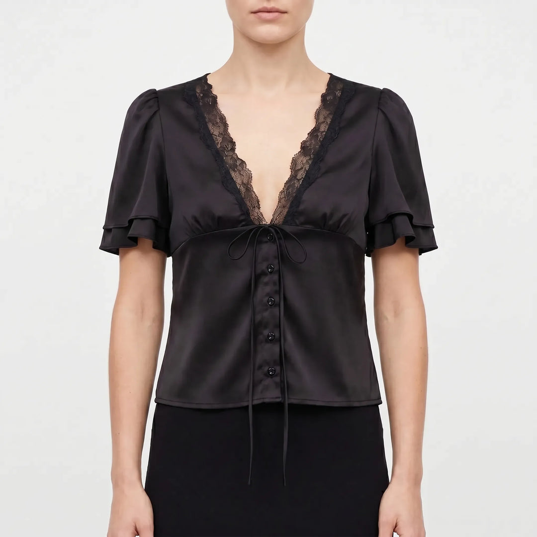 Damenbluse Mit Zierborte -  Beverly