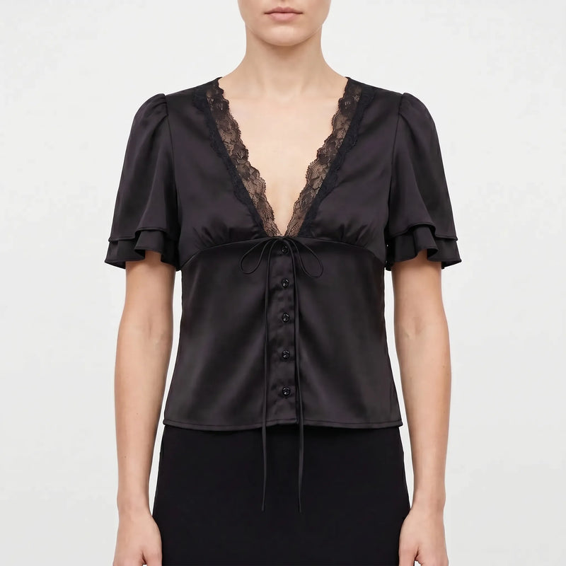 Damenbluse Mit Zierborte -  Beverly