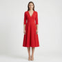Deep V-Neck Midi Occasion Dress - Sophie