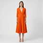 Deep V-Neck Midi Occasion Dress - Sophie
