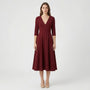 Deep V-Neck Midi Occasion Dress - Sophie