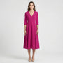 Deep V-Neck Midi Occasion Dress - Sophie