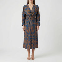 Deep V-Neck Wrap-Style Dress - Daisy