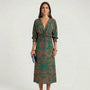Deep V-Neck Wrap-Style Dress - Daisy