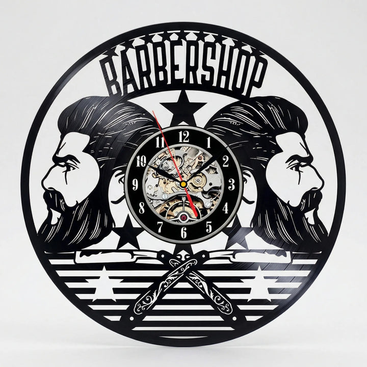 Dekorative Barbershop-Wanduhr - BarbelloTime