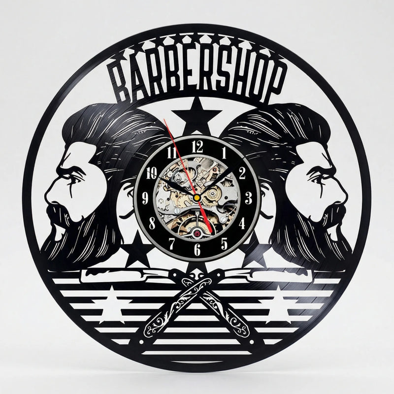 Dekorative Barbershop-Wanduhr - BarbelloTime