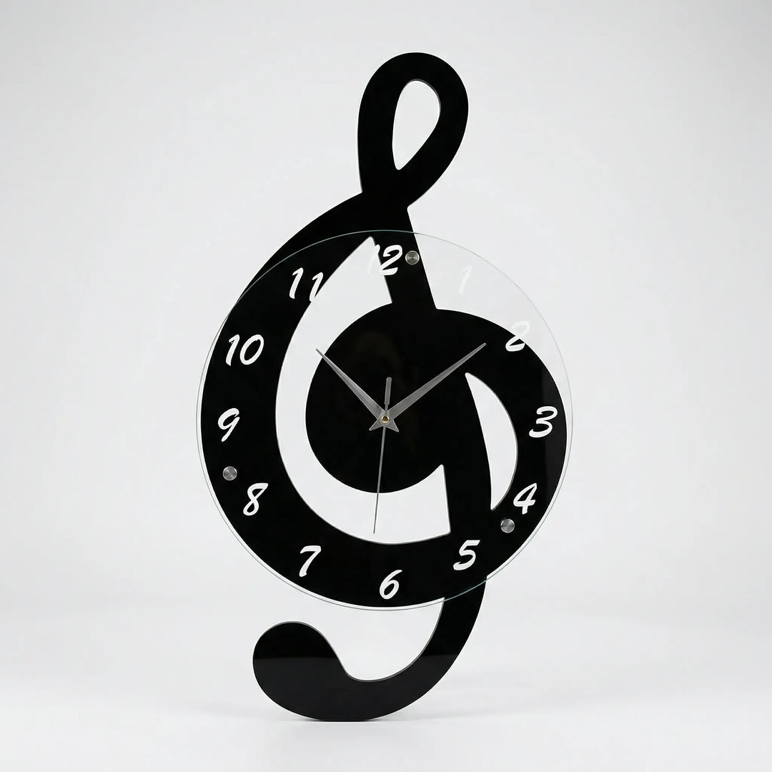 Dekorative Wanduhr In Notenschlüssel-Form - Clefora