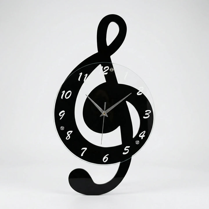 Dekorative Wanduhr In Notenschlüssel-Form - Clefora