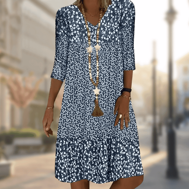 Ditsy Floral Midi Dress With Ruffle Hem - Amanda