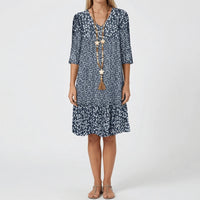 Ditsy Floral Midi Dress With Ruffle Hem - Amanda