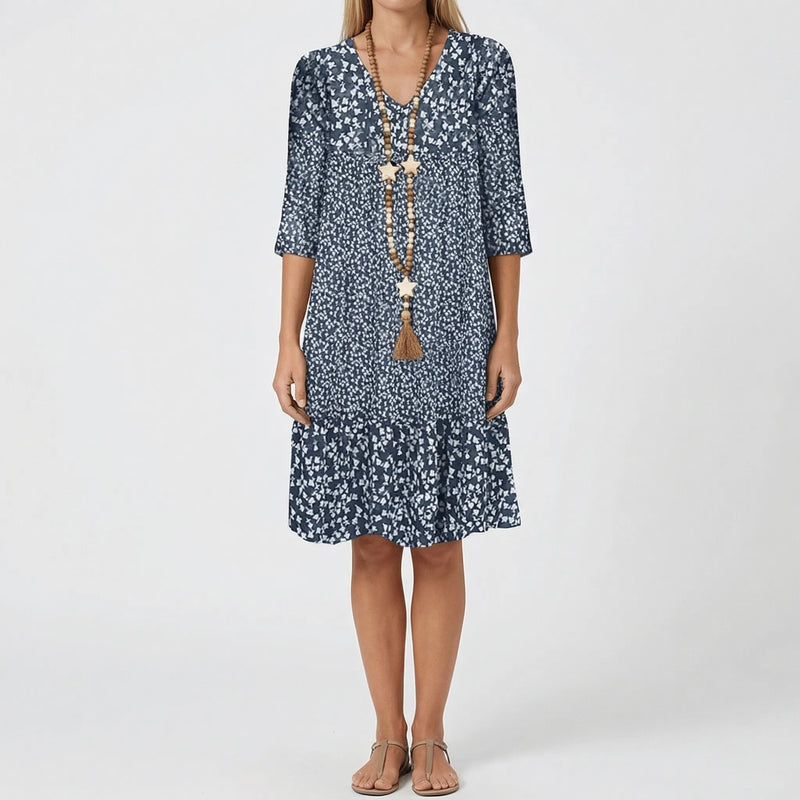 Ditsy Floral Midi Dress With Ruffle Hem - Amanda