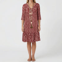 Ditsy Floral Midi Dress With Ruffle Hem - Amanda