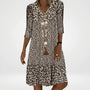 Ditsy Floral Midi Dress With Ruffle Hem - Amanda