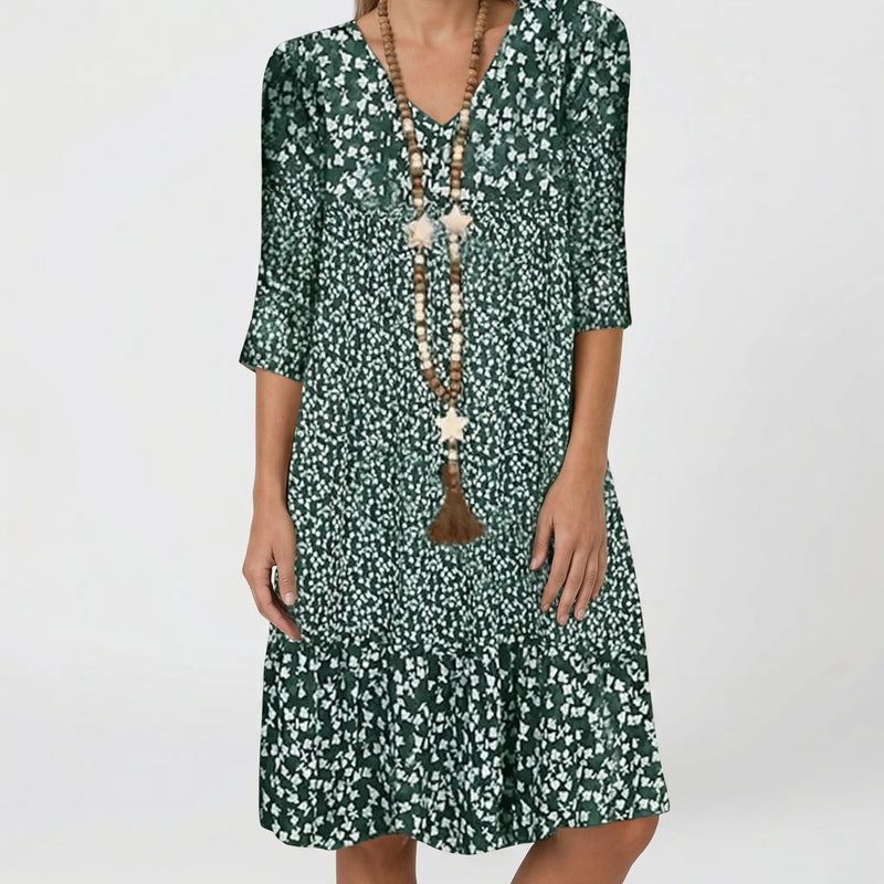 Ditsy Floral Midi Dress With Ruffle Hem - Amanda