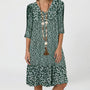 Ditsy Floral Midi Dress With Ruffle Hem - Amanda