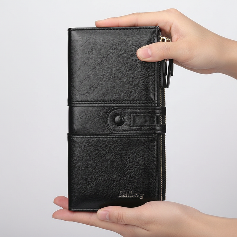Długa Portmonetka Z Dwu Zamkiem - EleganWallet 