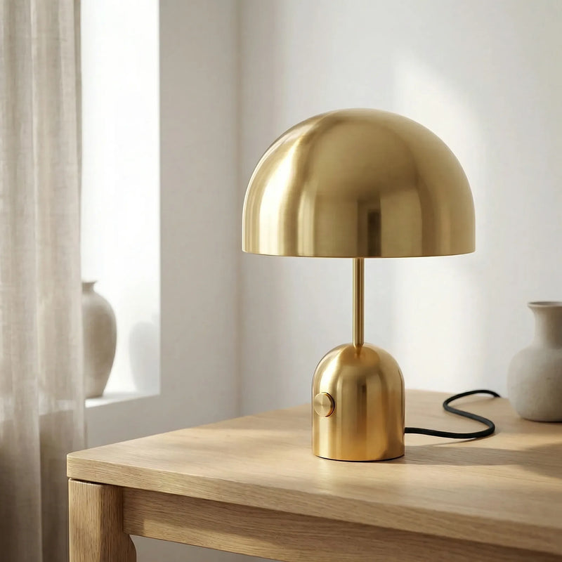 Dome-Shade Table Lamp With Polished Finish -  Domeclair