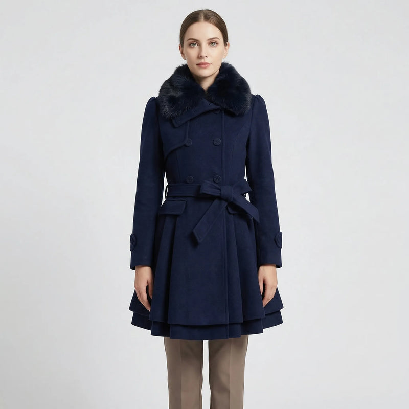 Double-Breasted Belted Winter Coat - Kristie