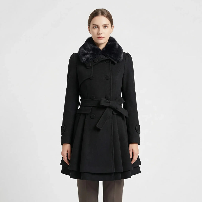 Double-Breasted Belted Winter Coat - Kristie