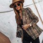 Double-Breasted Plaid Blazer For Women - Desiree