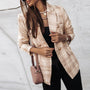 Double-Breasted Plaid Blazer For Women - Desiree