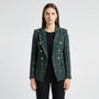 Double-Breasted Plaid Blazer For Women - Desiree